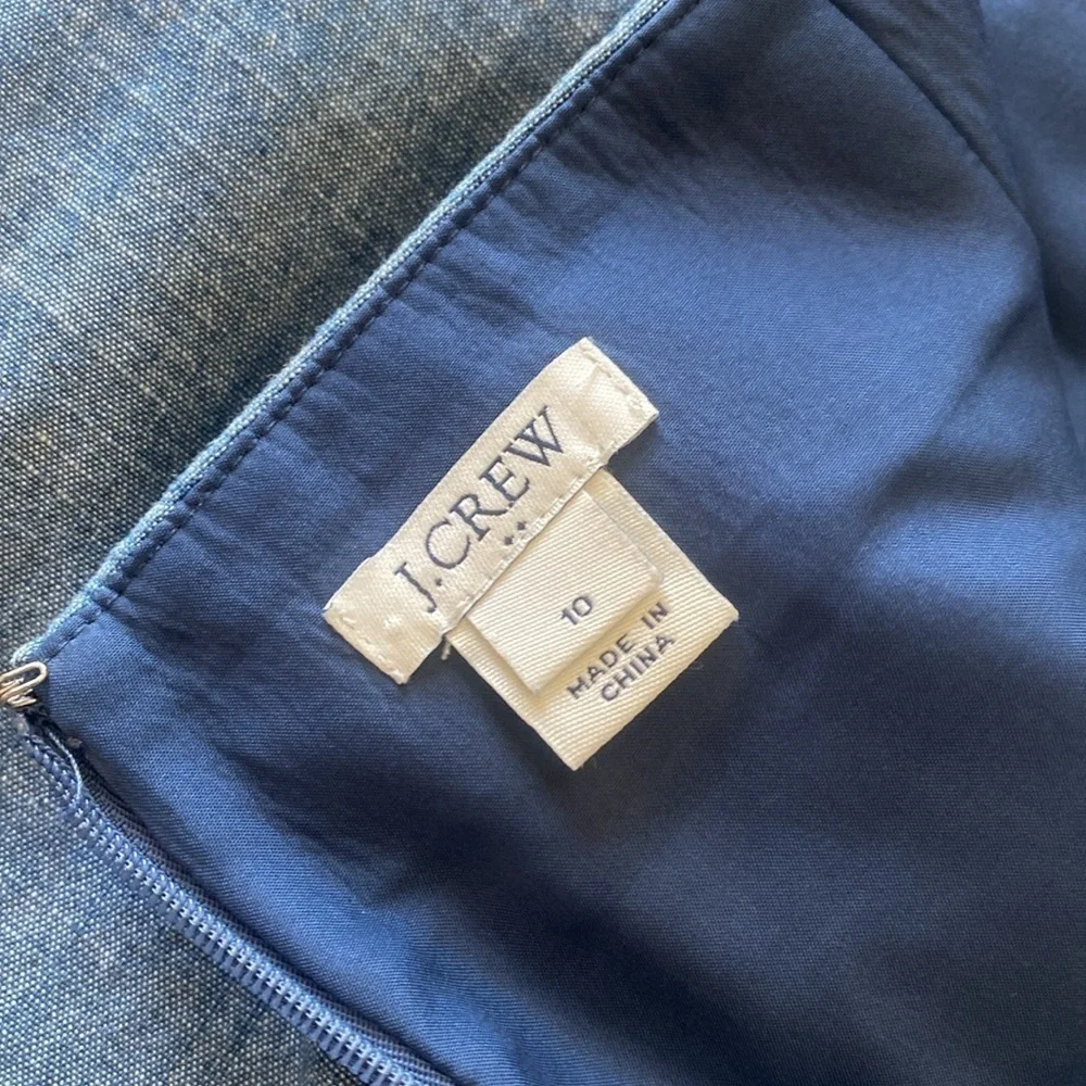 J. Crew Scalloped Chambray Blue Skirt Size 10